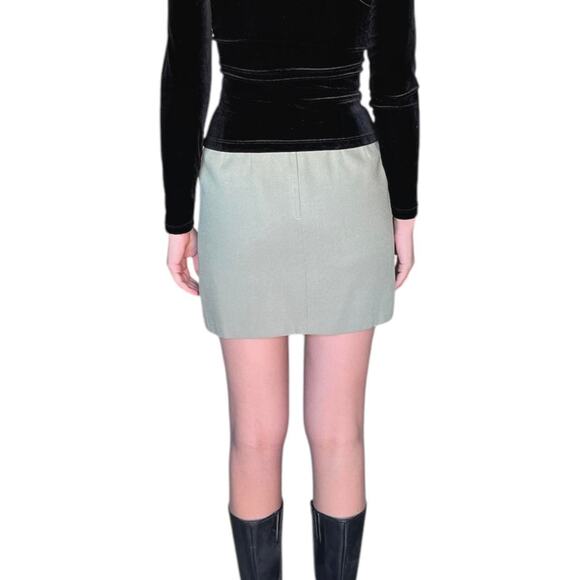 VTG 90S GREY-GREEN MINI SKIRT - Picture 3 of 6